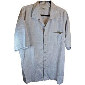 Batick Bay Men's Shirt Button Up Short Sleeve Rayon & Polyester Size X-Large